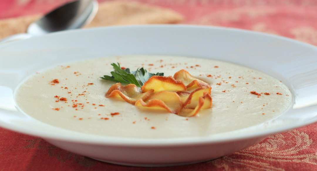 Parsnip Puree Soup and Crisps