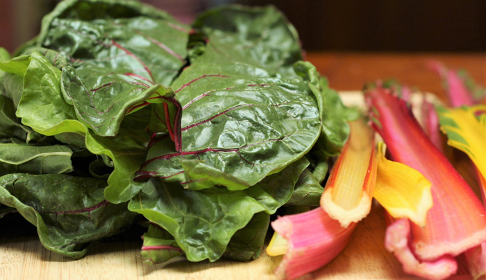 Swiss chard leaf stalk stack 