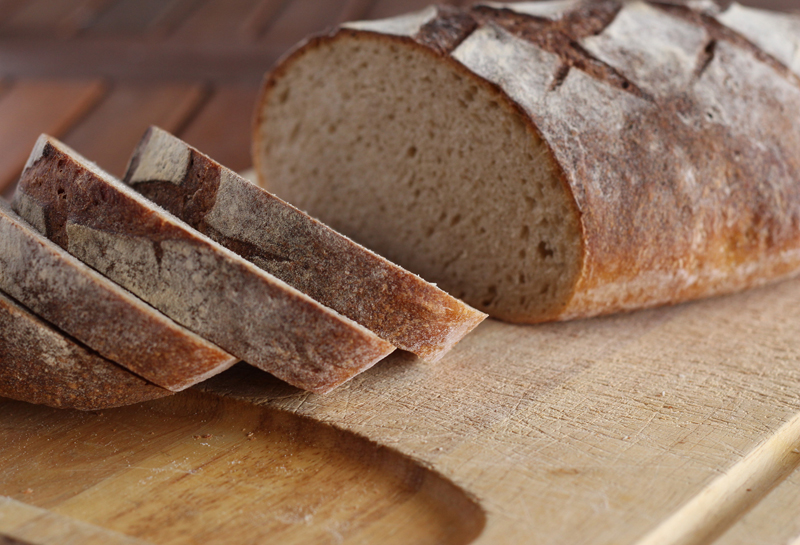 Sourdough bread loaf slice