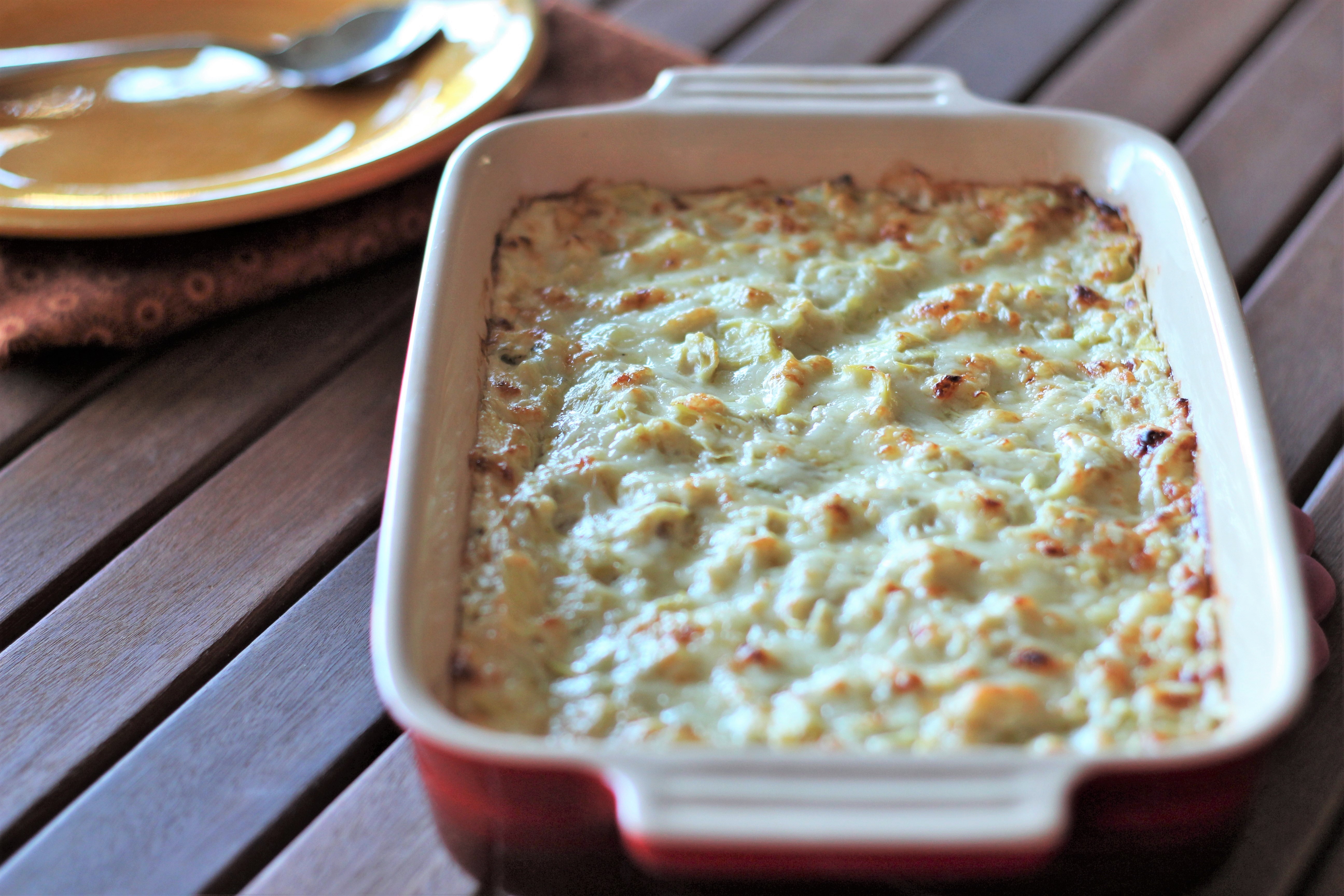 Boursin-yogurt-artichoke-gratin